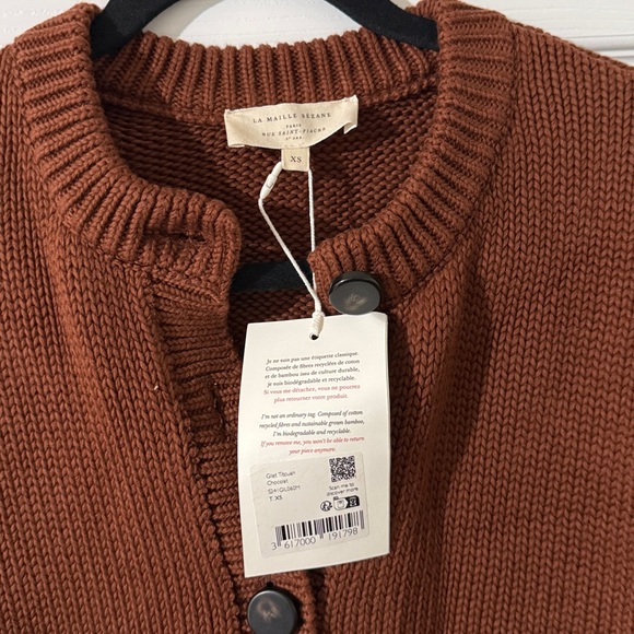 NWOT Sezane Brown Cardigan Sweater - Picture 4 of 8